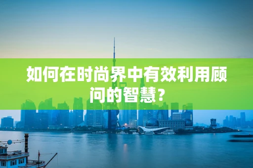 如何在时尚界中有效利用顾问的智慧？