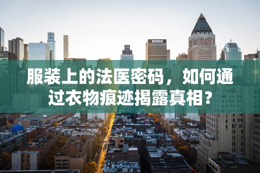 服装上的法医密码，如何通过衣物痕迹揭露真相？