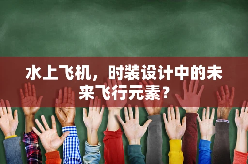 水上飞机，时装设计中的未来飞行元素？