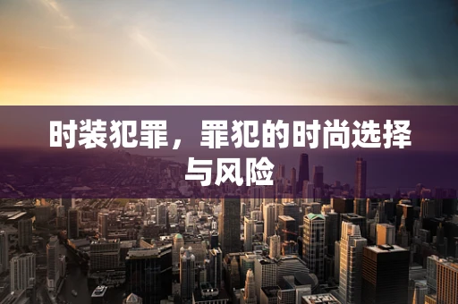 时装犯罪，罪犯的时尚选择与风险