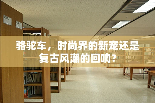 骆驼车，时尚界的新宠还是复古风潮的回响？