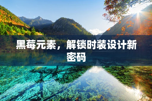 黑莓元素，解锁时装设计新密码