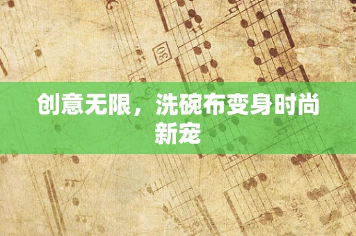 创意无限，洗碗布变身时尚新宠