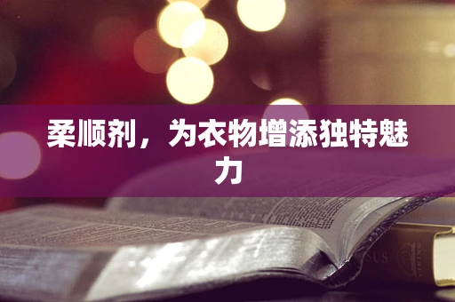 柔顺剂，为衣物增添独特魅力